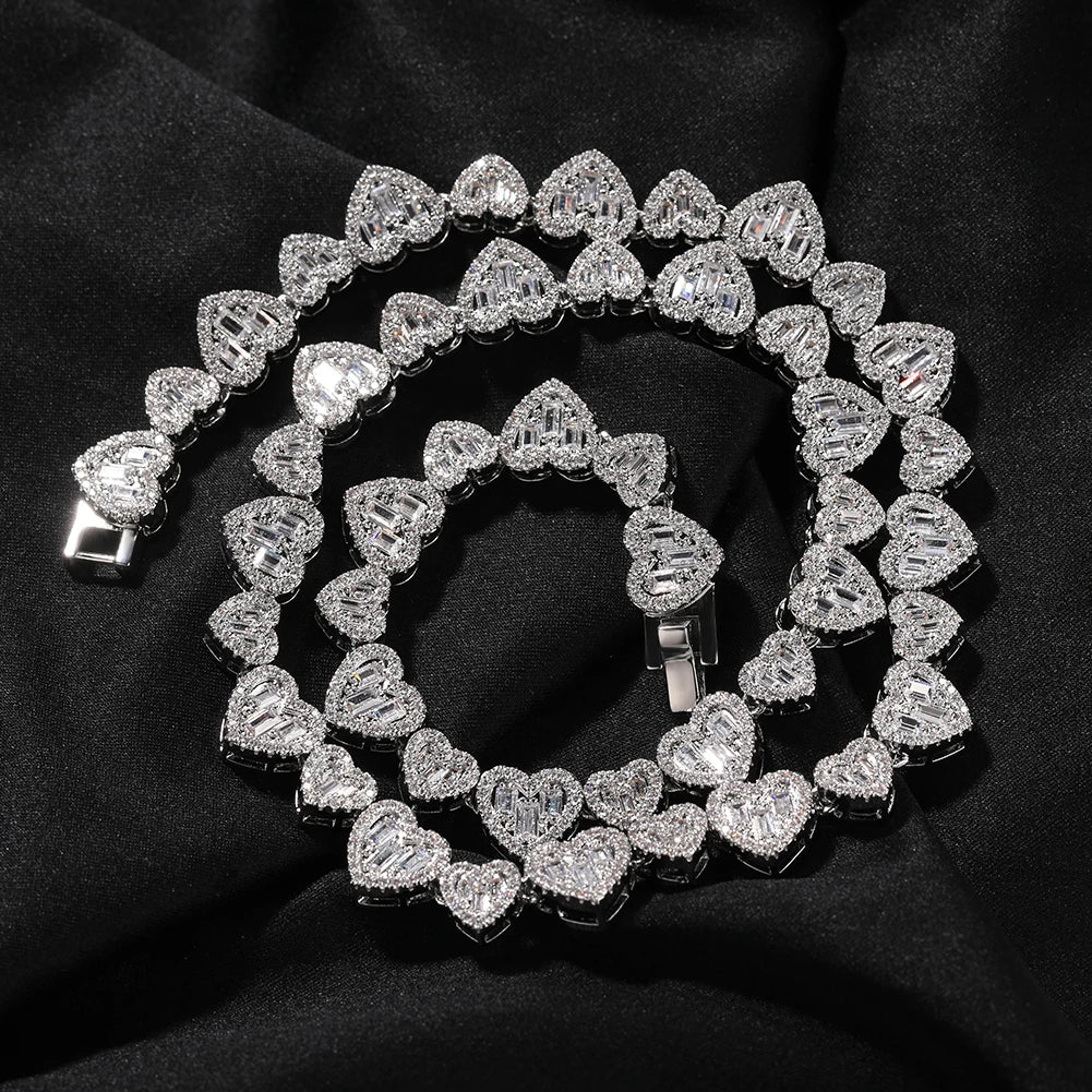 Naszyjnik kryształkowy w serduszka